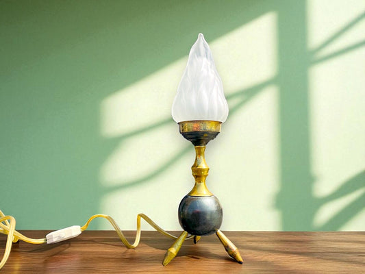 Brass tripod table lamp