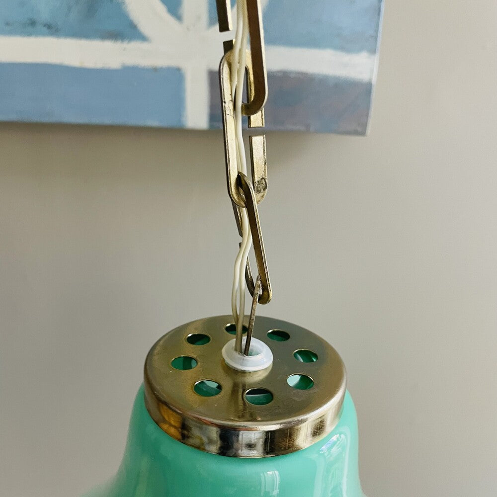 Turquoise Glass Pendant Light