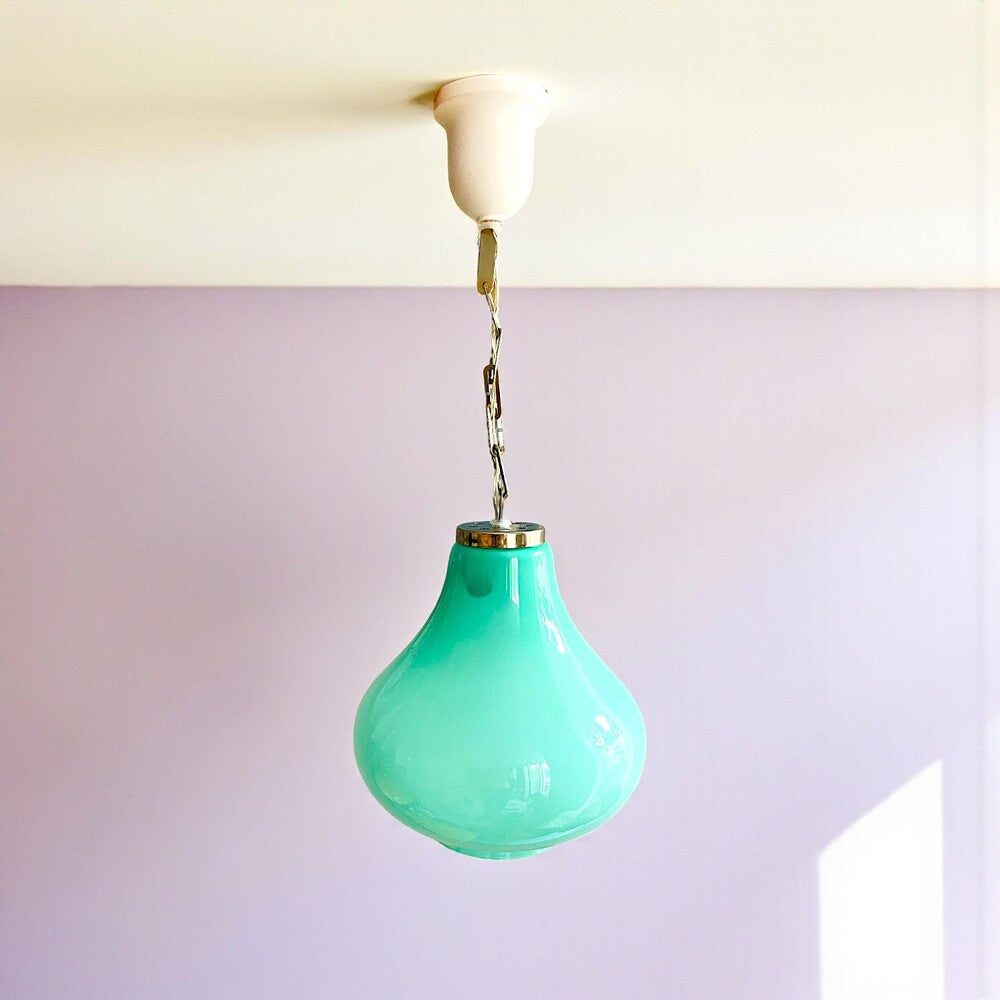 Turquoise Glass Pendant Light