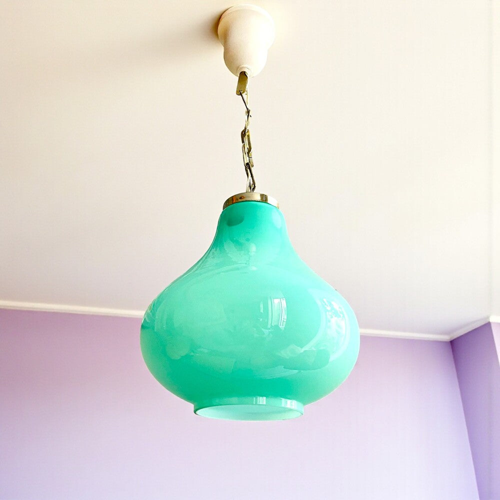 Turquoise Glass Pendant Light
