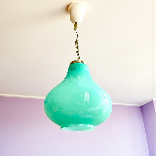 Turquoise Glass Pendant Light