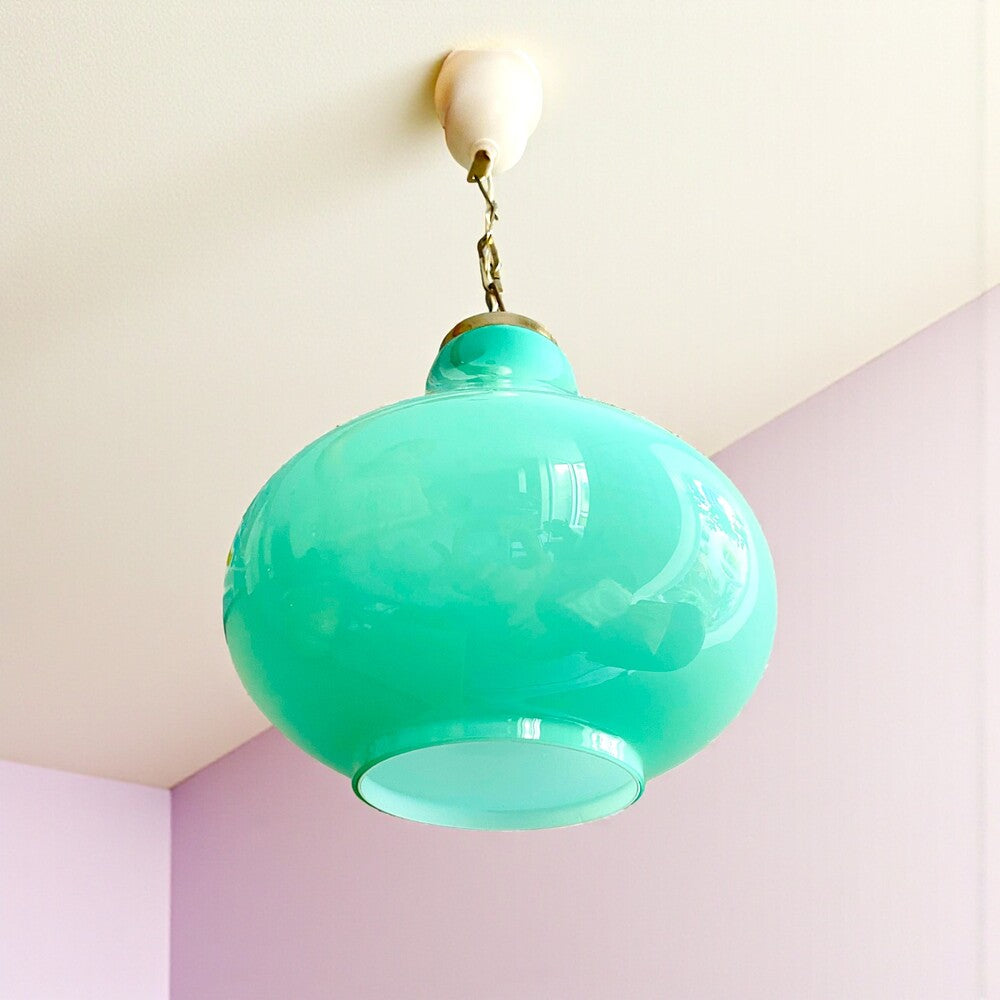 Turquoise Glass Pendant Light