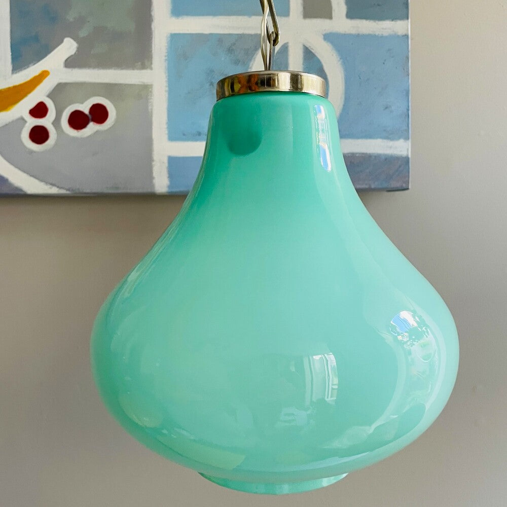 Turquoise Glass Pendant Light
