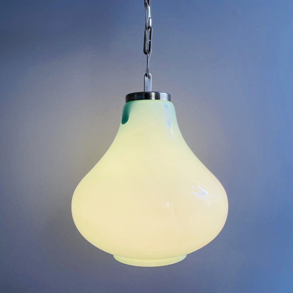 Turquoise Glass Pendant Light