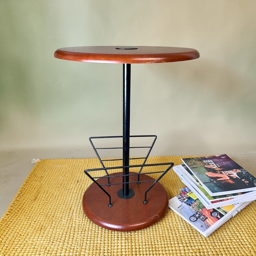 Walnut Table with Magazine Rack