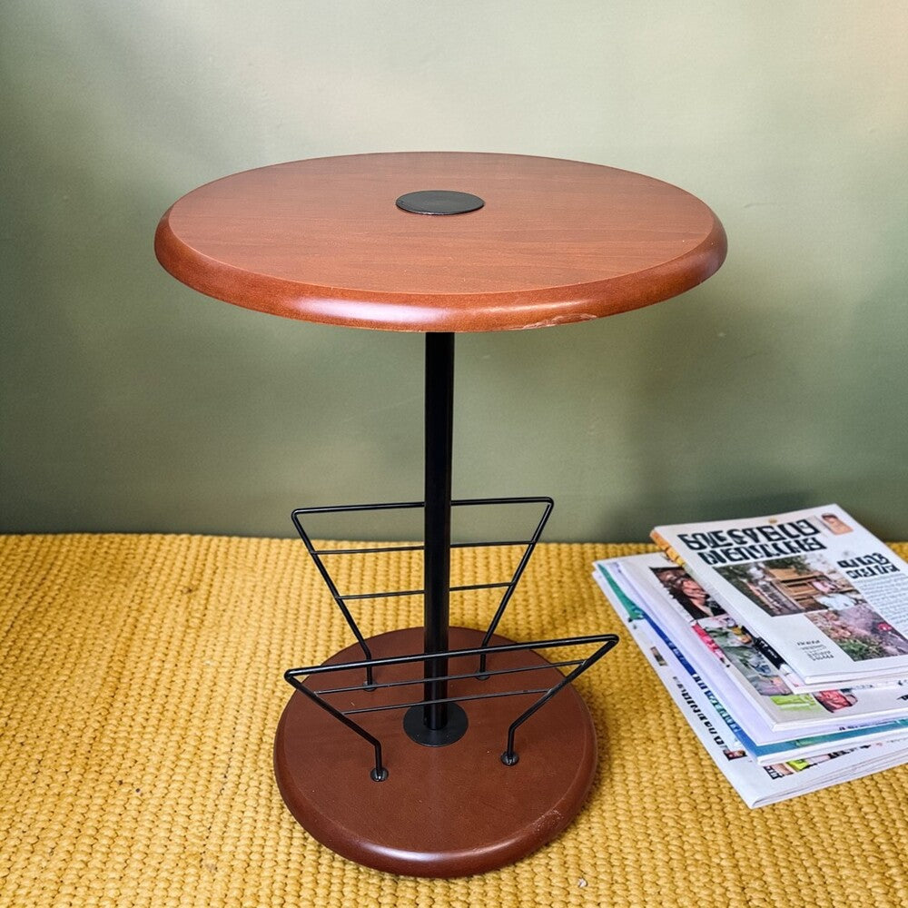 Walnut Table with Magazine Rack