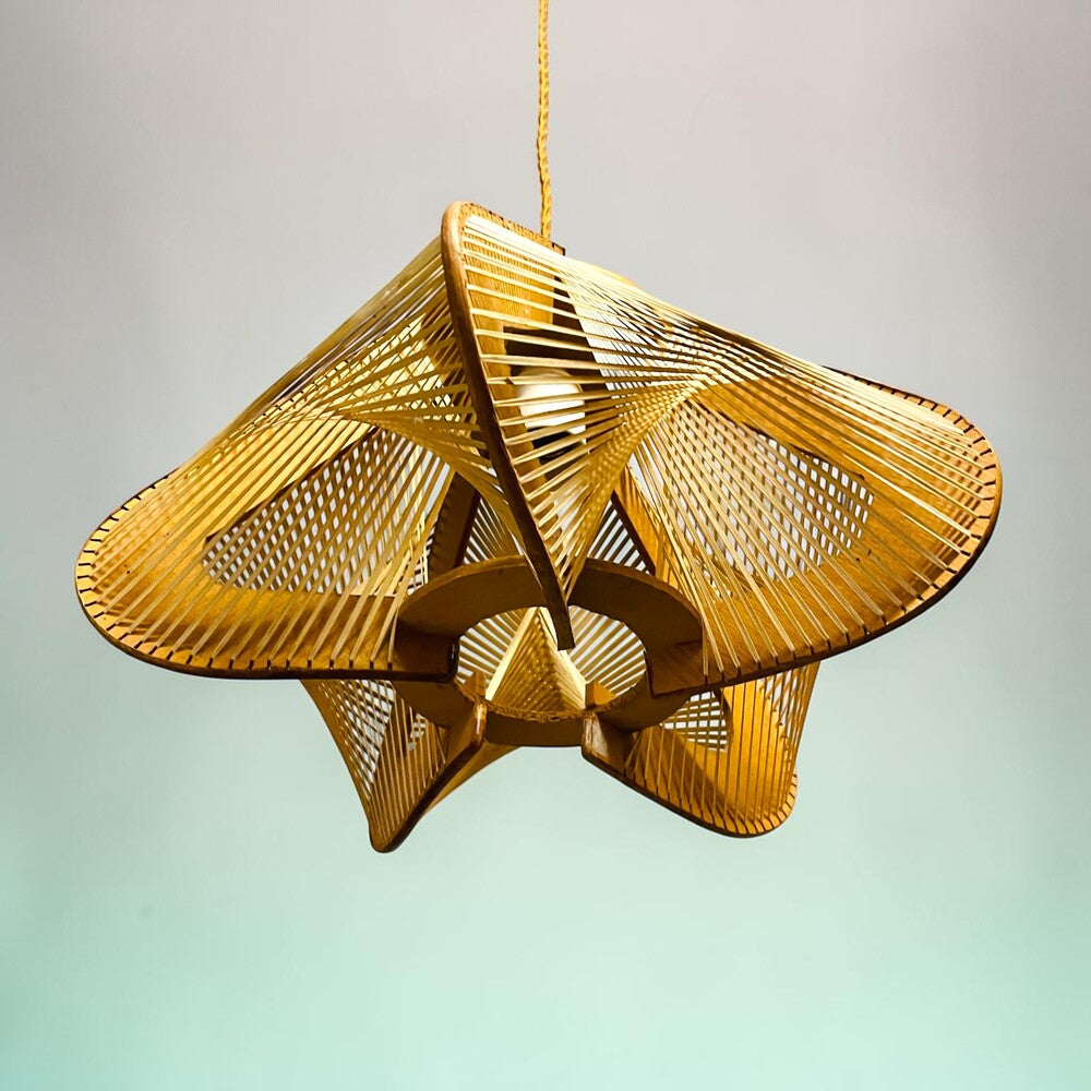 Japandi wooden Hanging Lamp