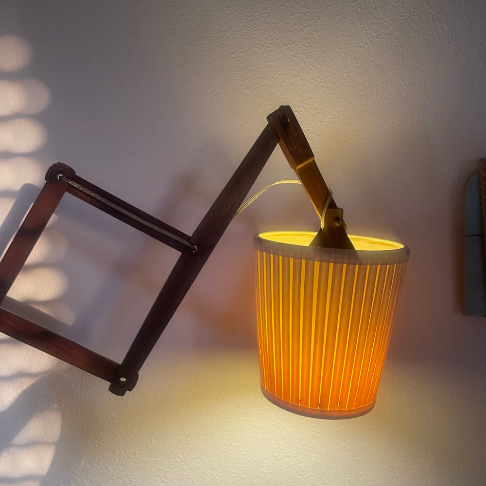 Wooden Scissor Wall Lamp