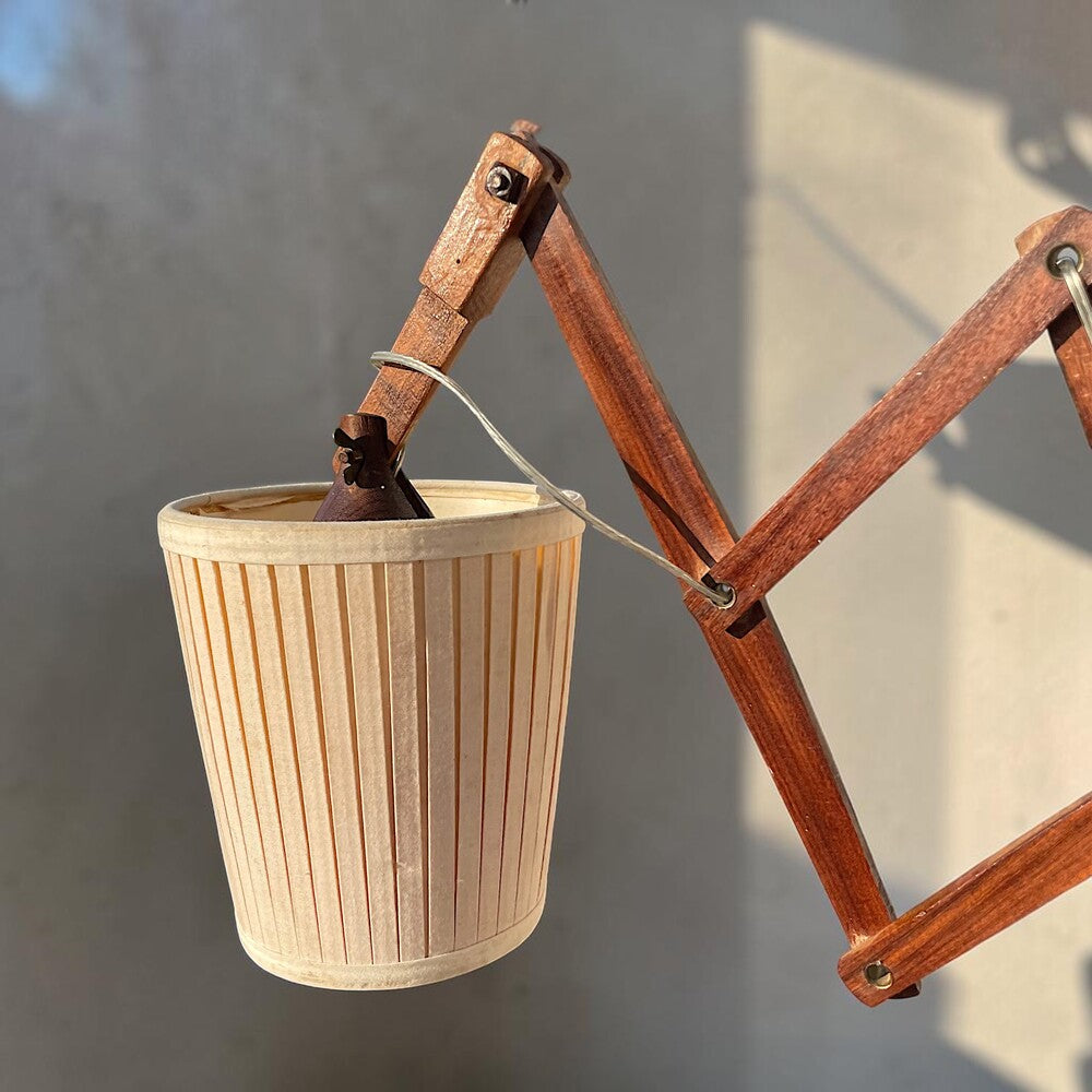 Wooden Scissor Wall Lamp