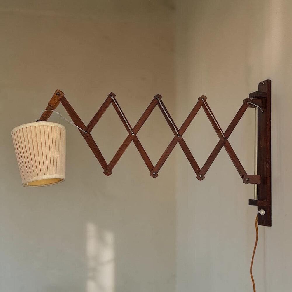 Wooden Scissor Wall Lamp