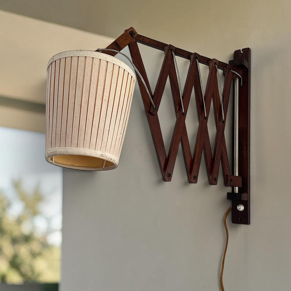 Wooden Scissor Wall Lamp