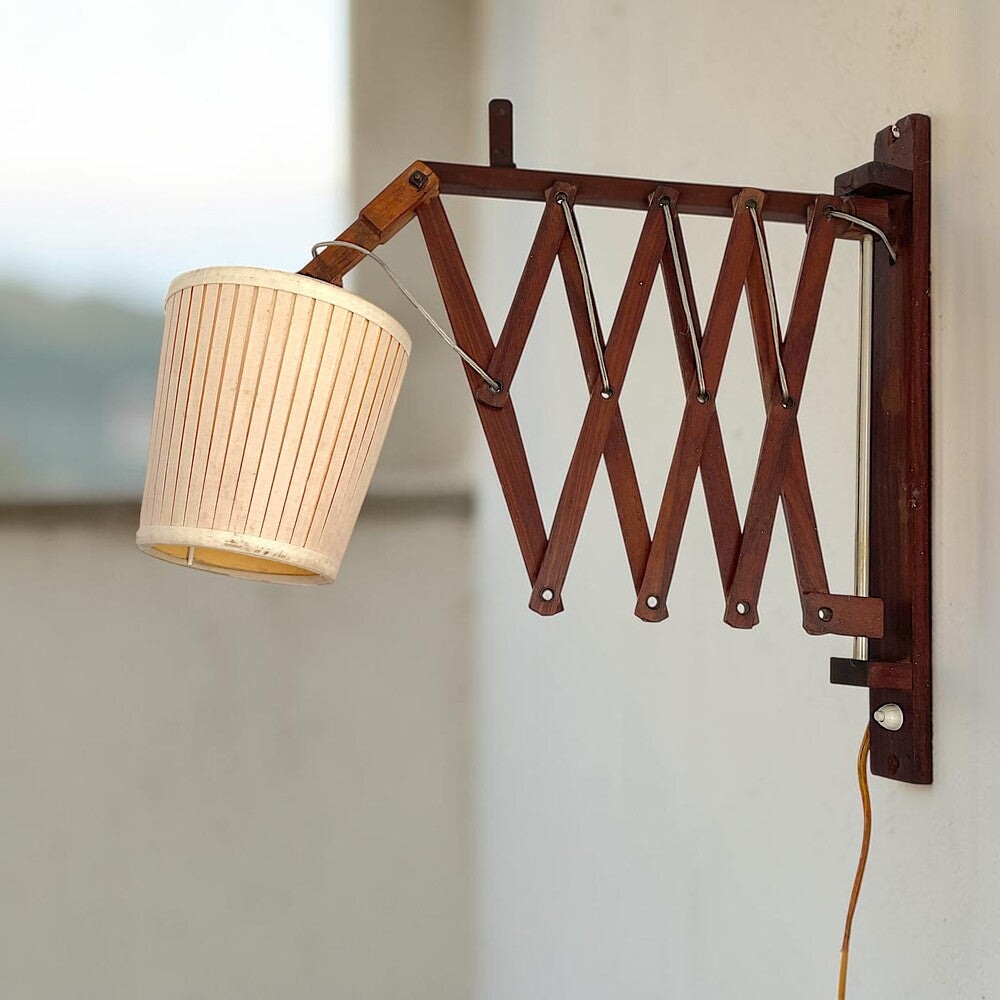 Wooden Scissor Wall Lamp