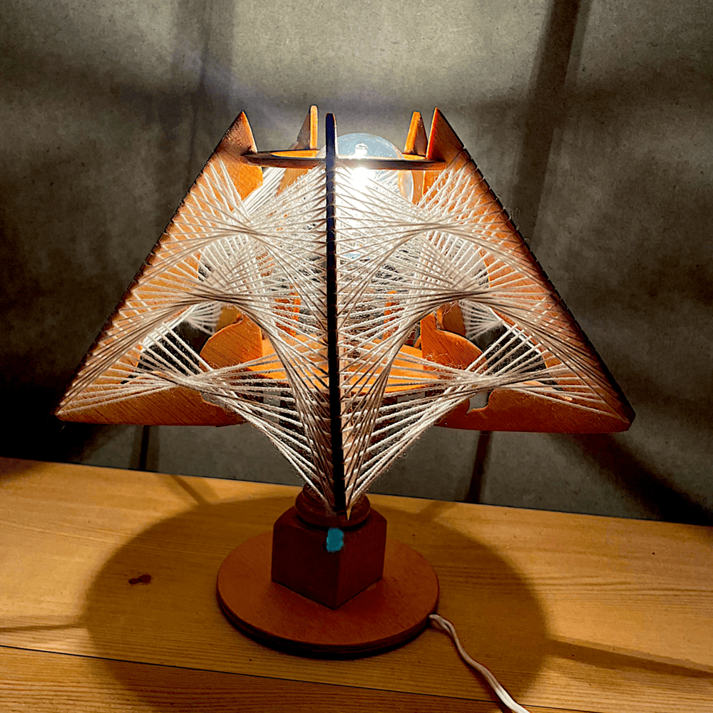 Wood and String Lamp