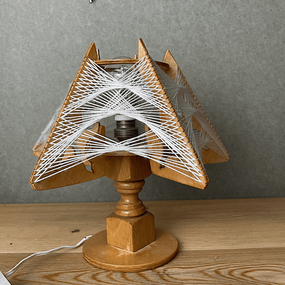Wood and String Lamp