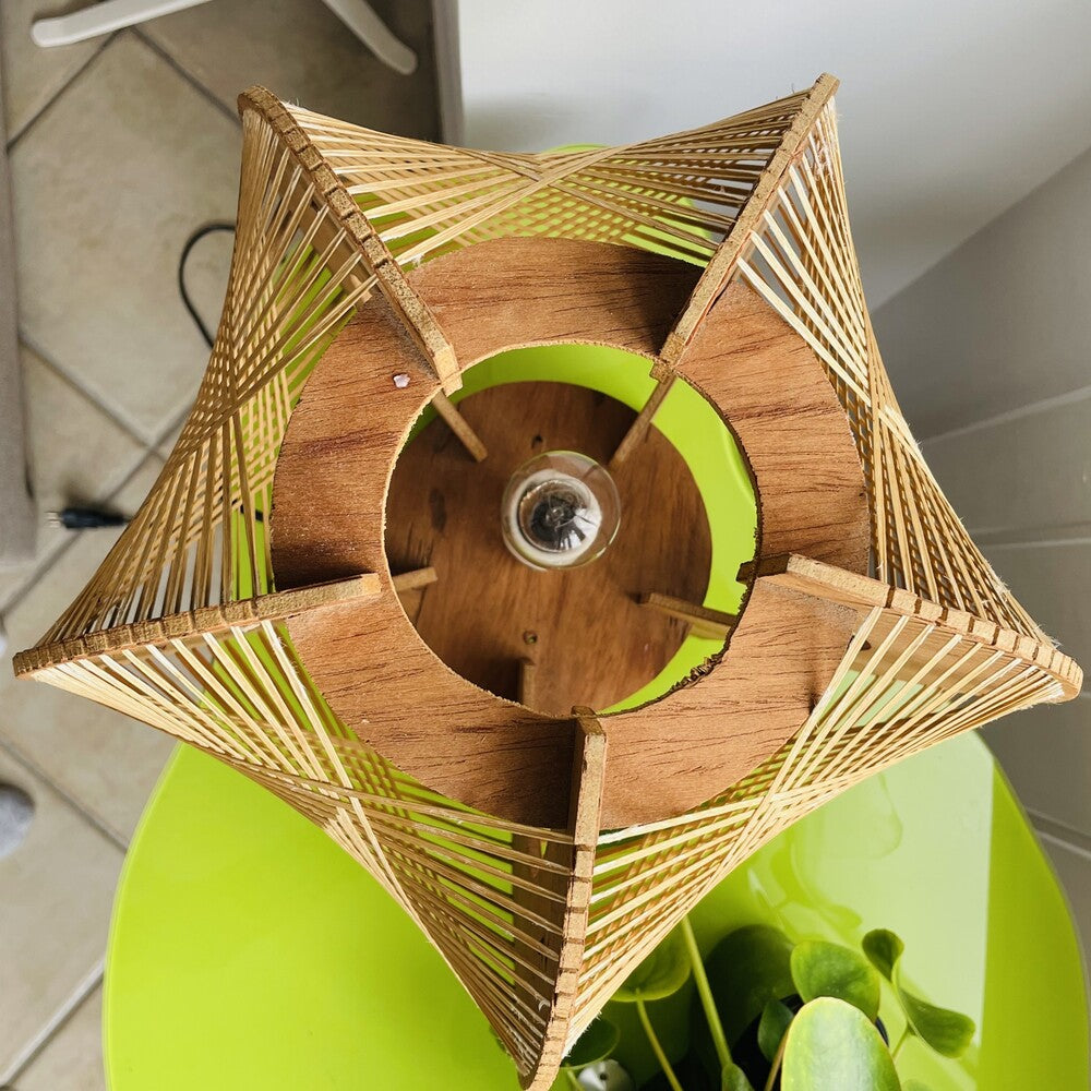 Sculptural Wooden Table Lamp