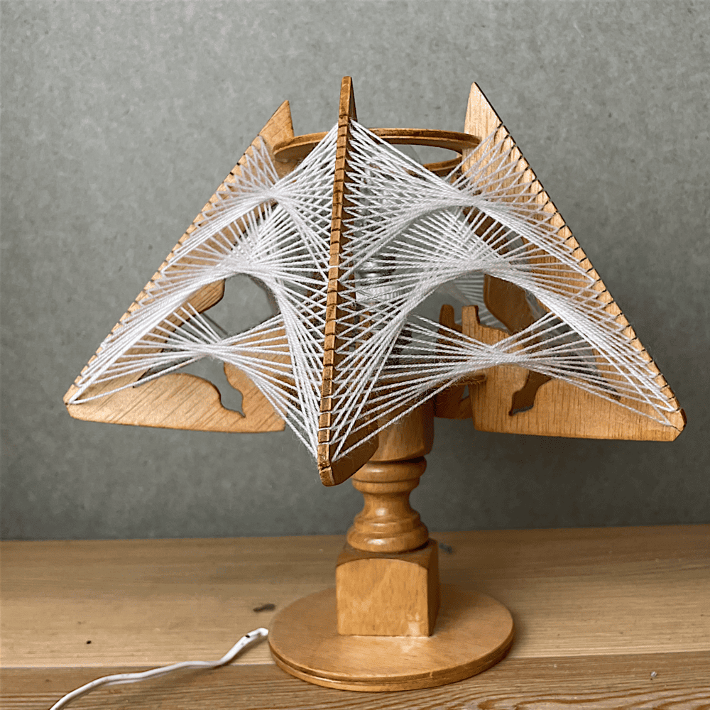 Wood and String Lamp