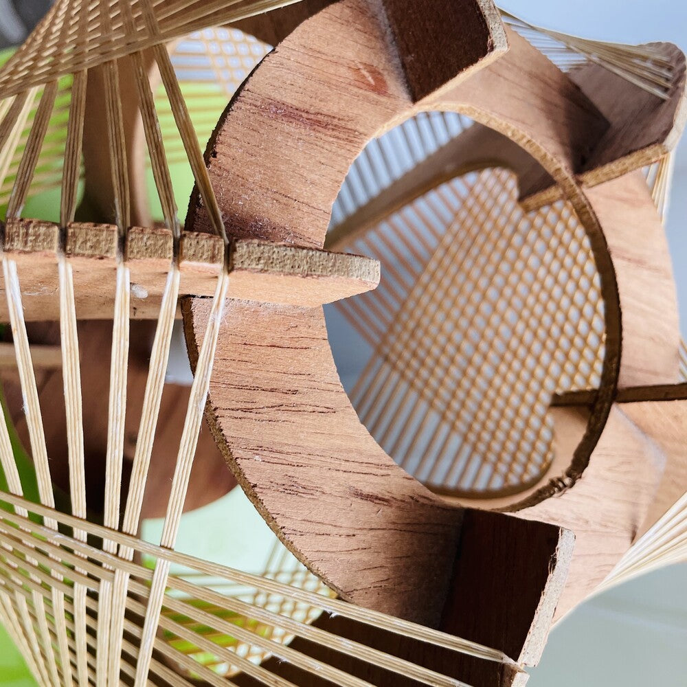 Sculptural Wooden Table Lamp