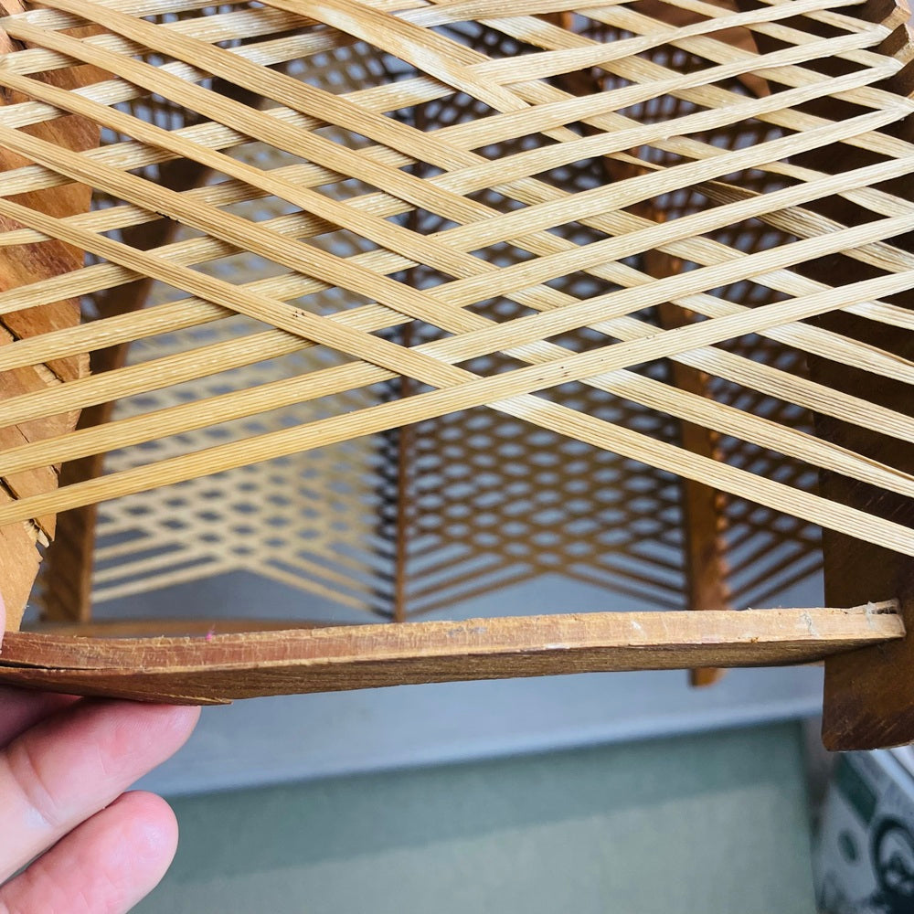 Wood and Rattan Hanging Lamp