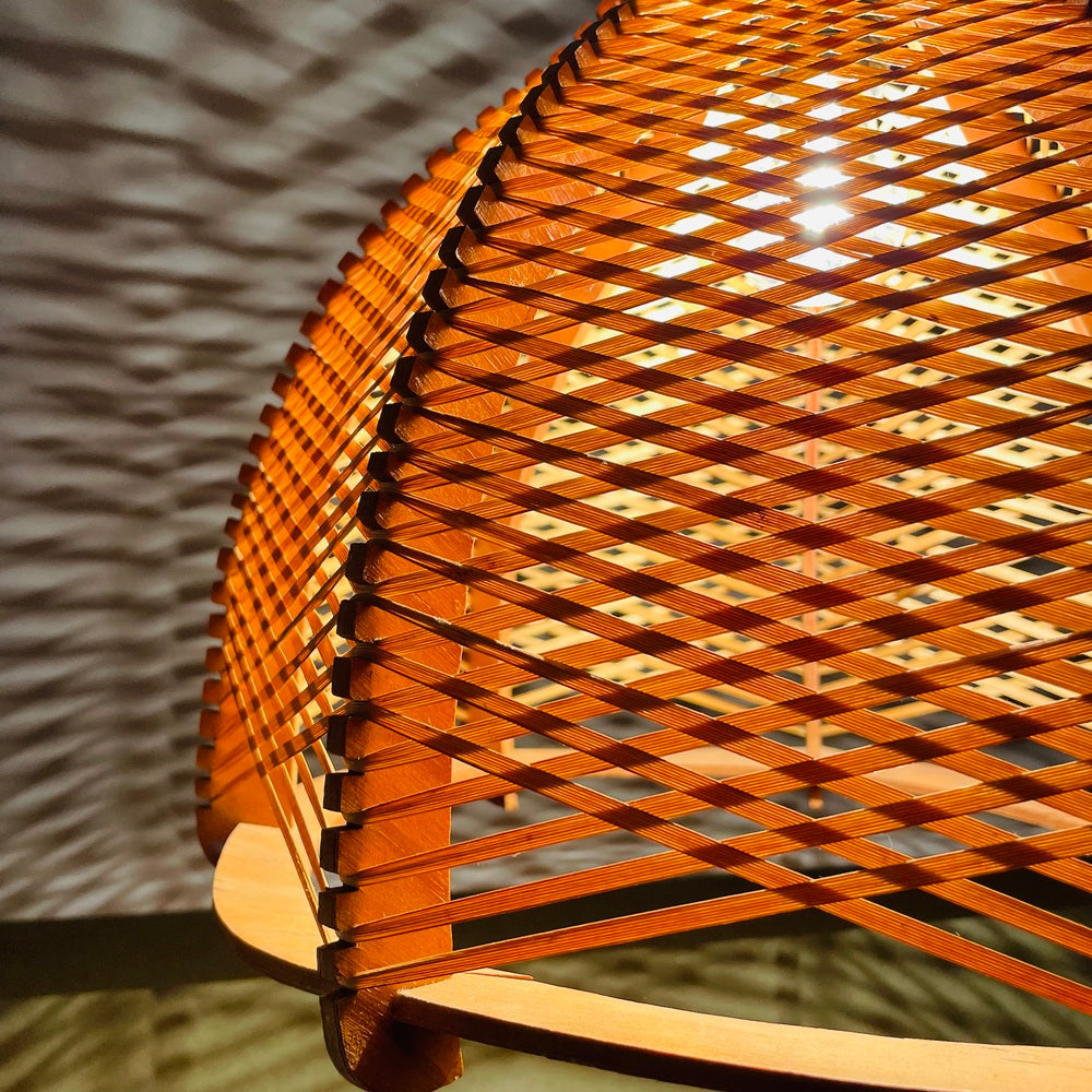 Wood and Rattan Hanging Lamp