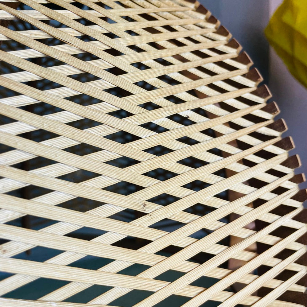 Wood and Rattan Hanging Lamp