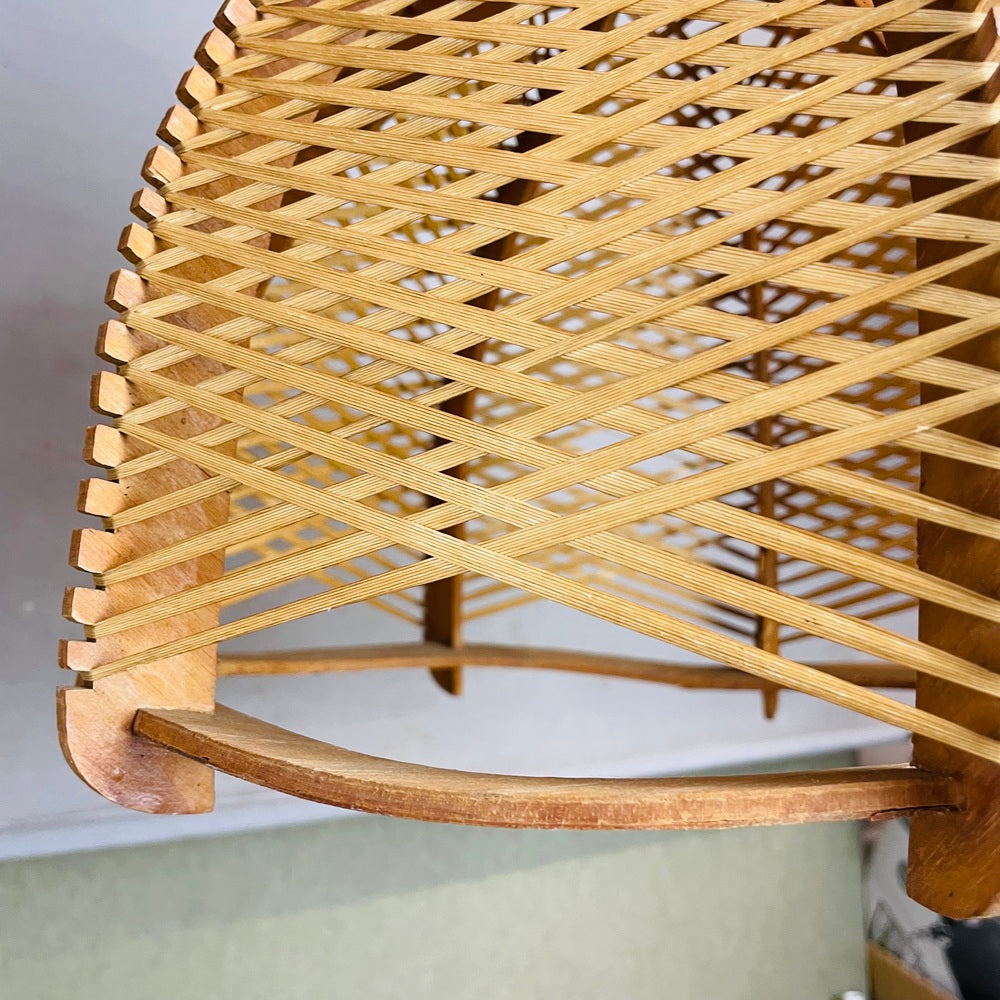 Wood and Rattan Hanging Lamp