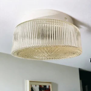 ribbed glass flush mount lamp