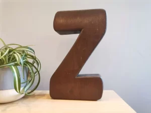 solid wood block letter Z