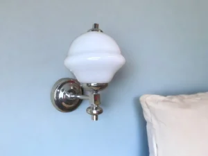 white glass wall sconce
